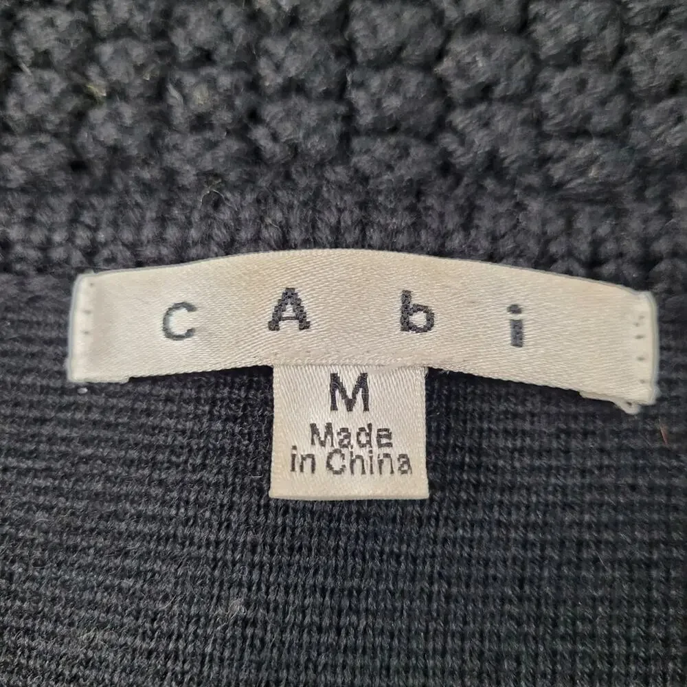 CAbi Black Jackie O Cropped Wool Blend Cardigan style #502 size Medium